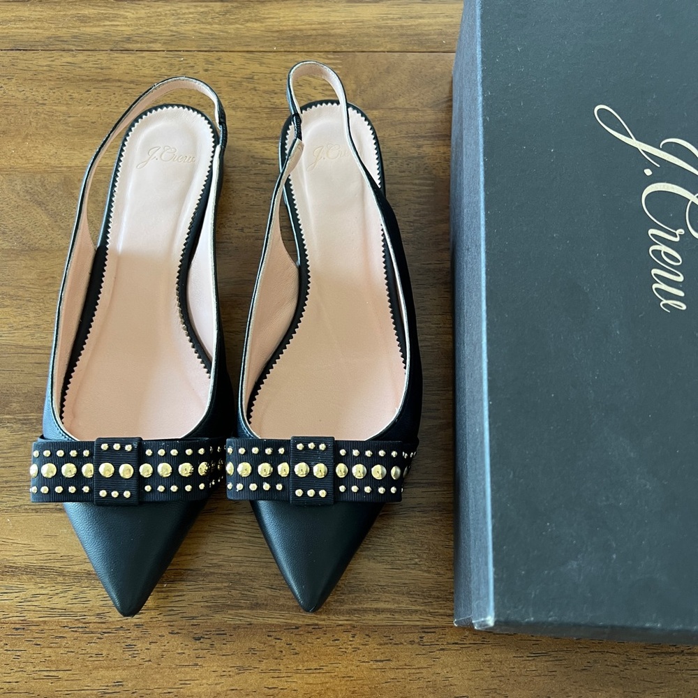 J. Crew Pointed Leather Slingback
